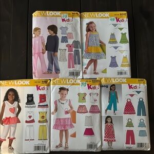 4 New Look Kids Sewing Patterns Set brand new size A 3-8.